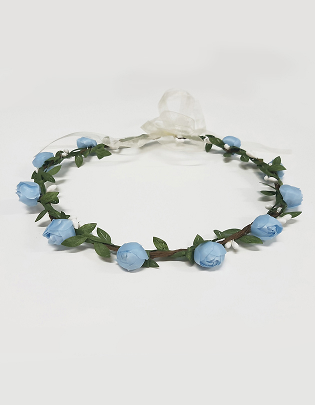 Rosa Floral Crown in Blue